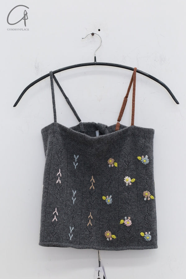 YANYAN KNITS 24 Autumn and Winter Embroidered Apron Top YYK-YYW24-1281-HUI Gray